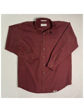 Orvis‎ Heritage Sporting Button Down Shirt Mens L Burgundy Micro Check